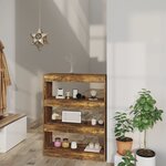 vidaXL Bibliothèque/Séparateur de pièce chêne fumé bois d'ingénierie