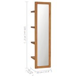 vidaXL Miroir mural avec étagères 30x30x120 cm Bois de teck massif