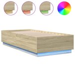 vidaXL Cadre de lit avec LED sans matelas chêne sonoma 100x200 cm