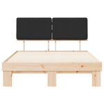 vidaXL Cadre de lit avec tête de lit rembourrée Noir 140 x 190 cm