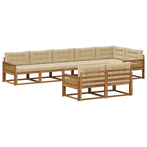vidaXL Ensemble de canapés d'extérieur 8 pc Naturel et Beige
