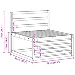 vidaXL Sofa de milieu extérieur Bois d'Acacia Massif Blanc
