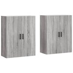 vidaXL Armoires murales 2 Pièces sonoma gris 69 5x34x90 cm