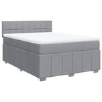 vidaXL Sommier à lattes de lit avec matelas Gris clair 160x200cm Tissu