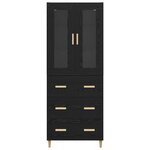 vidaXL Haut Armoire avec tiroir Chêne noir 69 5 x 34 x 180 cm