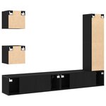 vidaXL Ensemble de meuble TV 6 pièces en chêne noir