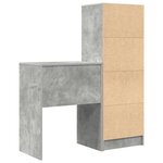 vidaXL Bureau avec rangement en bois d'ingénierie gris béton