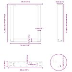 vidaXL Pieds de table basse en U 2 pièces Blanc 38 x (42-43) cm Acier