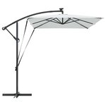 vidaXL Parasol banane à mât déporté Couleur sable 294 x 200 x 254 cm