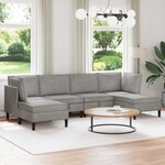 vidaXL Ensemble de meubles pour le salon 6 Pièces Gris clair Velours