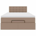 vidaXL Lit ottoman avec matelas & LED cappuccino 120x190cm similicuir