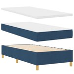 Lit à ressorts vidaXL avec matelas bleu 90x200 cm en tissu