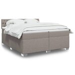 vidaXL Sommier à lattes de lit avec matelas Taupe 200x200 cm Tissu