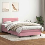 vidaXL Sommier à lattes de lit avec matelas rose 120x220 cm velours