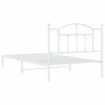 vidaXL Cadre de lit métal sans matelas et tête de lit blanc 107x203 cm