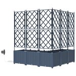 vidaXL Cache-pot de jardin 3 Pièces Gris 120 x 120 x 142 cm Acier