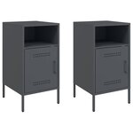 vidaXL Tables de chevet 2 Pièces anthracite 36x39x68 cm