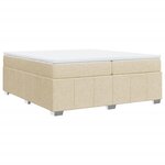 vidaXL Sommier à lattes de lit avec matelas Crème 200x200 cm Tissu