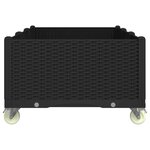 vidaXL Jardinière à roulettes noir 150x80x54 cm PP