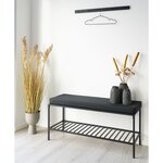 House Nordic Banc Avery avec étagère et coussin Noir