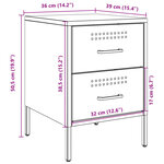 vidaXL Table de chevet vert olive 36x39x50 5 cm acier