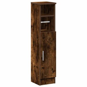 vidaXL Meuble de salle de bain avec porte-rouleau chêne fumé