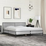 vidaXL Cadre de lit sonoma gris 180x200 cm bois d'ingénierie et métal