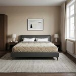 vidaXL Duvet complet toute l'année Matelassé Gris clair 220 x 260 cm