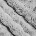 vidaXL Couverture en Fourrure de Lapin Synthétique 4 Pièces Gris