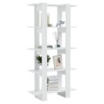 vidaXL Bibliothèque/Séparateur de pièce Blanc brillant 80x30x160 cm