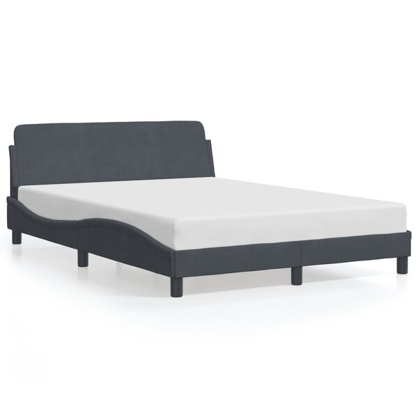 vidaXL Cadre de lit Dover gris foncé 120x200 cm velours