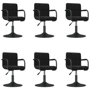 vidaXL Chaises pivotantes à manger lot de 6 noir velours