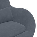 vidaXL Fauteuil œuf Gris foncé Velours
