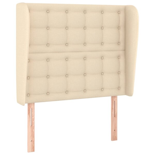 vidaXL Tête de lit avec oreilles Crème 93x23x118/128 cm Tissu