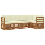 vidaXL Ensemble de canapés d'extérieur 5 pc Naturel et Crème Polyester