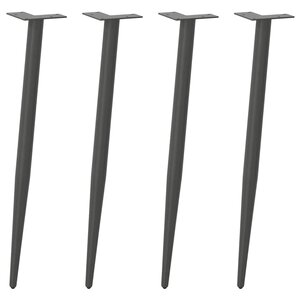 vidaXL Pieds de table console forme conique 4 pièces Anthracite 72-73 cm Acier