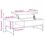 vidaXL Table basse sonoma gris 100x50x35 cm bois d'ingénierie et métal