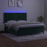 vidaXL Sommier à lattes de lit matelas et LED Vert foncé 180x200 cm