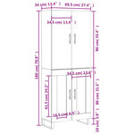vidaXL Buffet haut Blanc 69 5x34x180 cm Bois d'ingénierie
