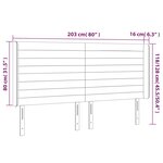 vidaXL Tête de lit à LED Noir 203x16x118/128 cm Tissu