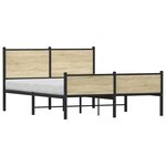 vidaXL Cadre de lit en métal sans matelas chêne sonoma 137x190 cm