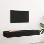 vidaXL Meubles TV avec éclairage LED 2 pièces Chêne noir 60 x 35 x 15 5 cm