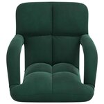 vidaXL Fauteuil de sol ajustable Vert foncé Velours