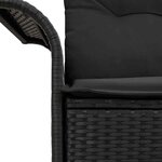 vidaXL Canapé de jardin 2 places avec rangement et coussins  noir en poly rattan