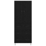 vidaXL Haut Armoire Chêne noir 69 5 x 34 x 180 cm Bois d'ingénierie