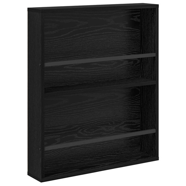 vidaXL Étagère à magazines avec étagère Chêne noir 60 x 12 x 70 cm