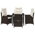 vidaXL Ensemble de jardin 5 pièces avec coussins en rattan PE marron