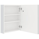 vidaXL Armoire de salle de bain à miroir LED blanc brillant 50x14x60cm