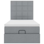 vidaXL Cadre de lit ottoman et matelas gris clair 90x190 cm tissu