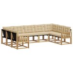 vidaXL Ensemble de canapés d'extérieur 9 pc Blanc et Beige